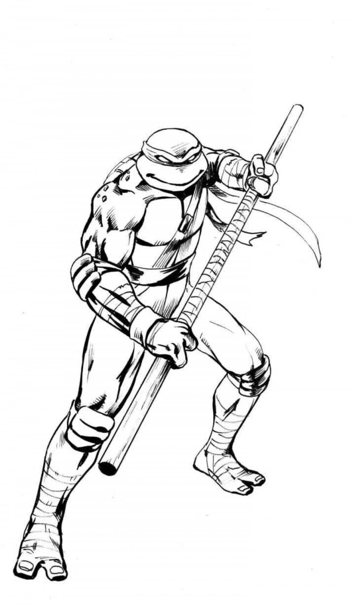 Brave ninja turtles donatello coloring book