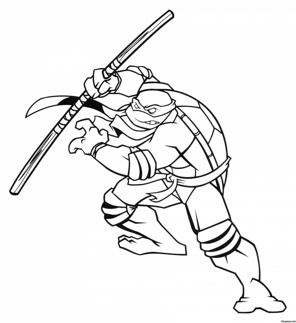 Glitter Teenage Mutant Ninja Turtles donatello coloring book