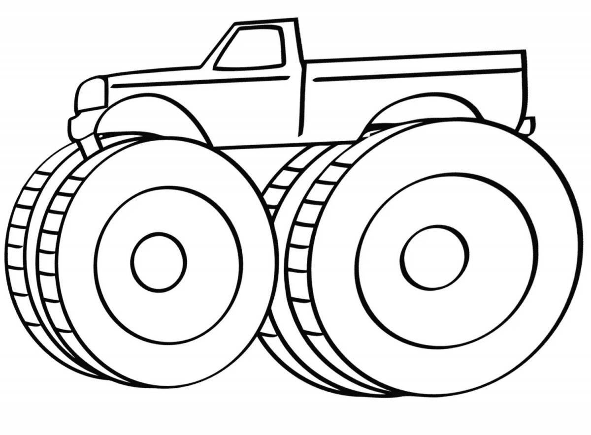 Coloring book bold monster truck