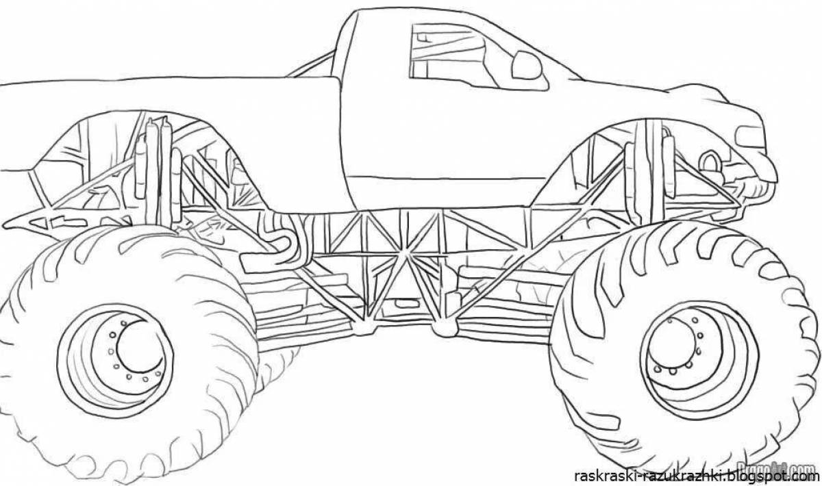 Attractive monster truck coloring book