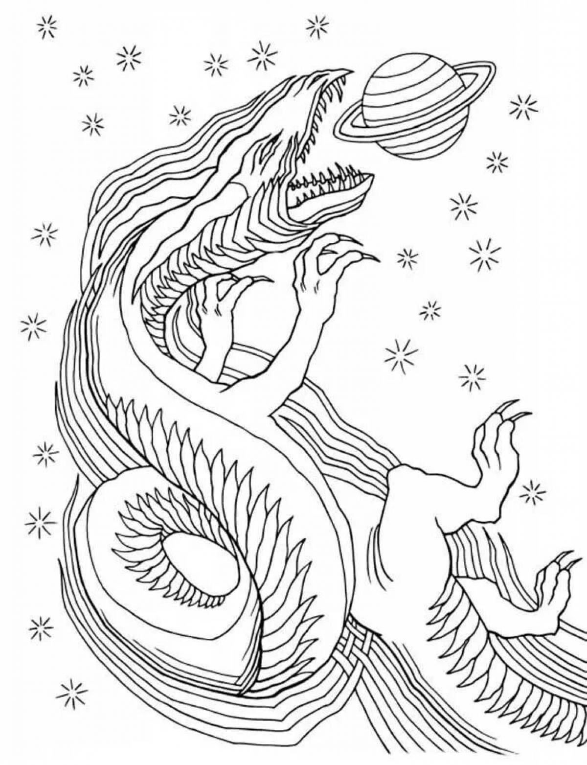 Экзотическая раскраска по номерам дракон