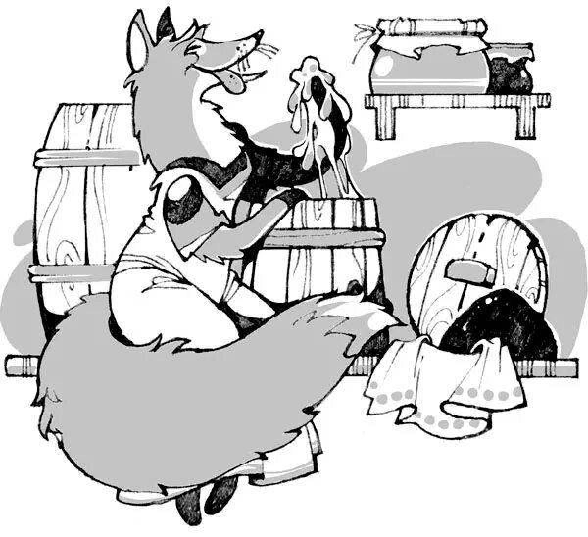 Fancy bear and fox coloring