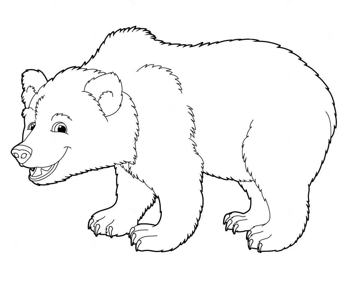 Раскраска «веселый медведь и лиса»