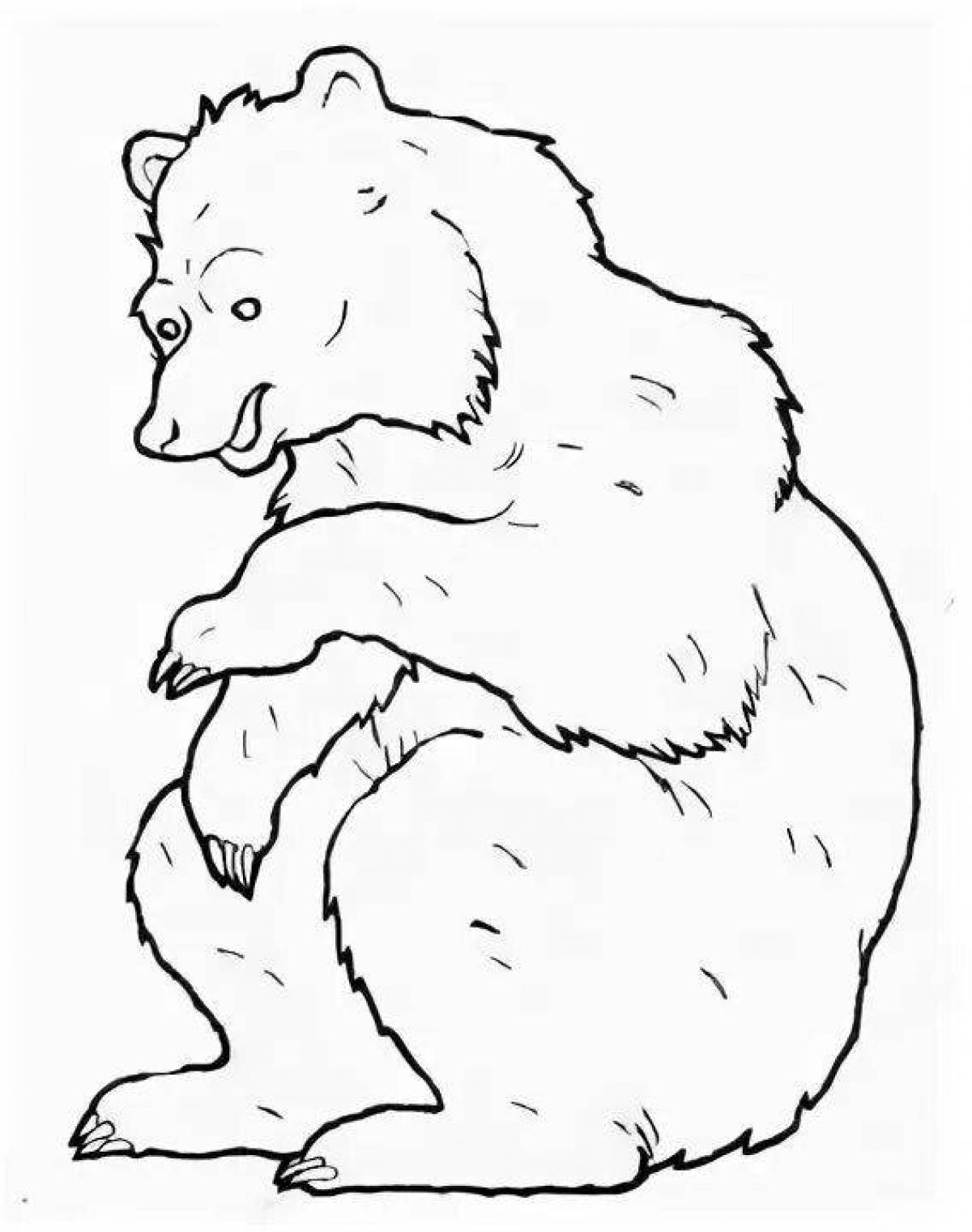 Раскраска очаровательный медведь и лиса