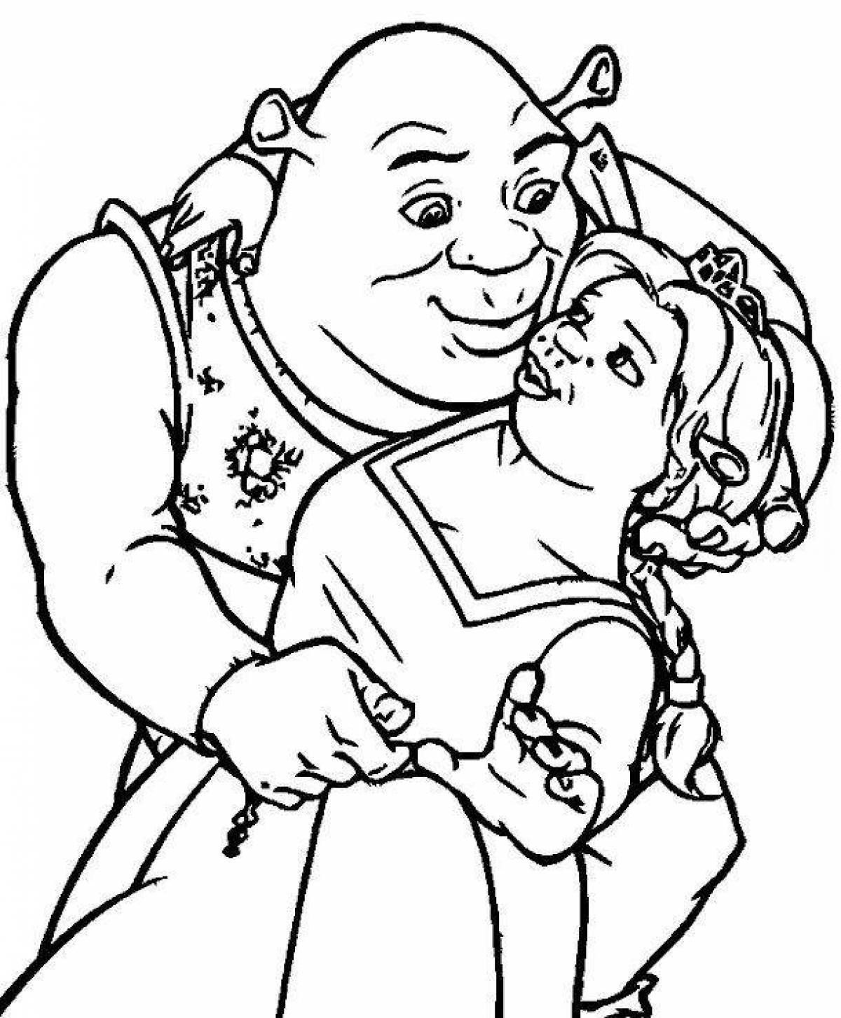 Shrek and fiona funny coloring book