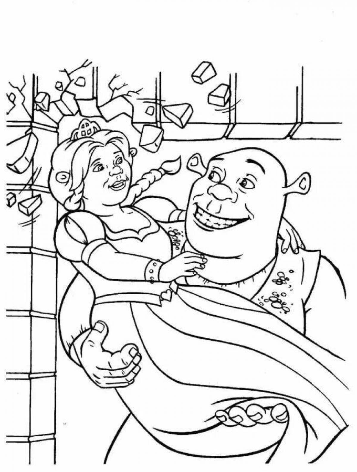 Delightful coloring shrek and fiona
