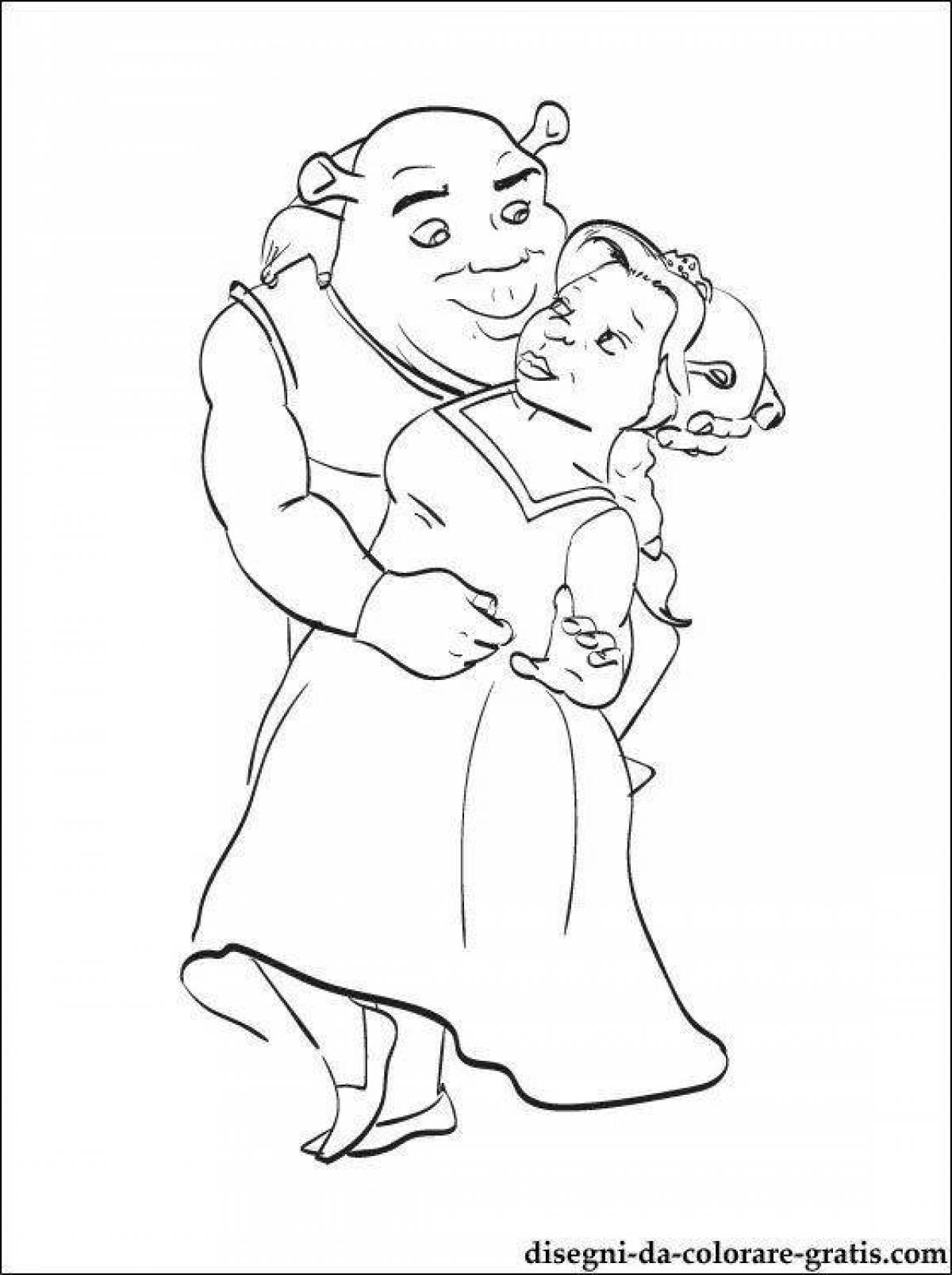 Shrek and fiona live coloring