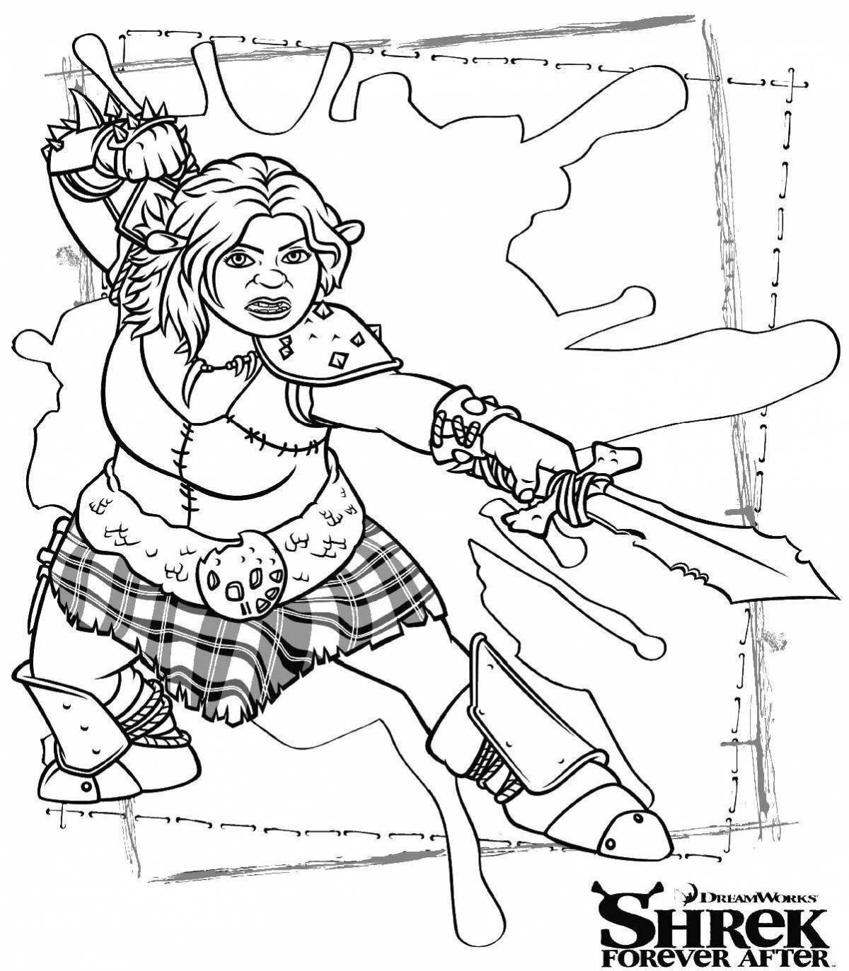 Shrek and fiona holiday coloring book