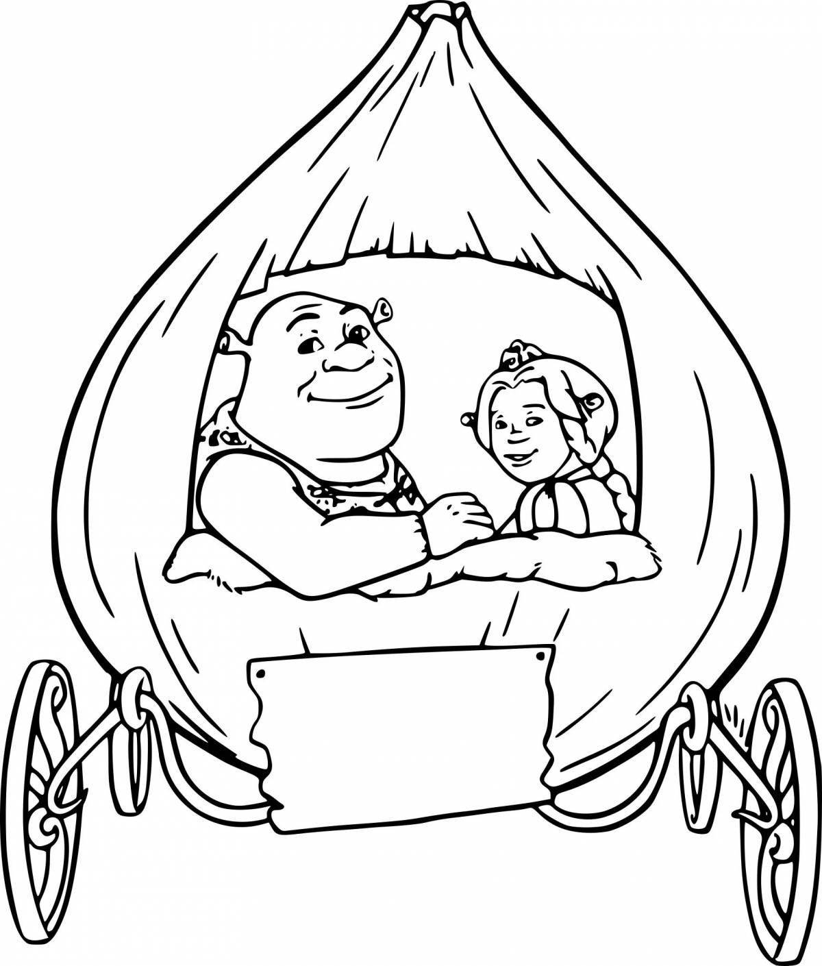 Gorgeous Shrek and Fiona coloring book