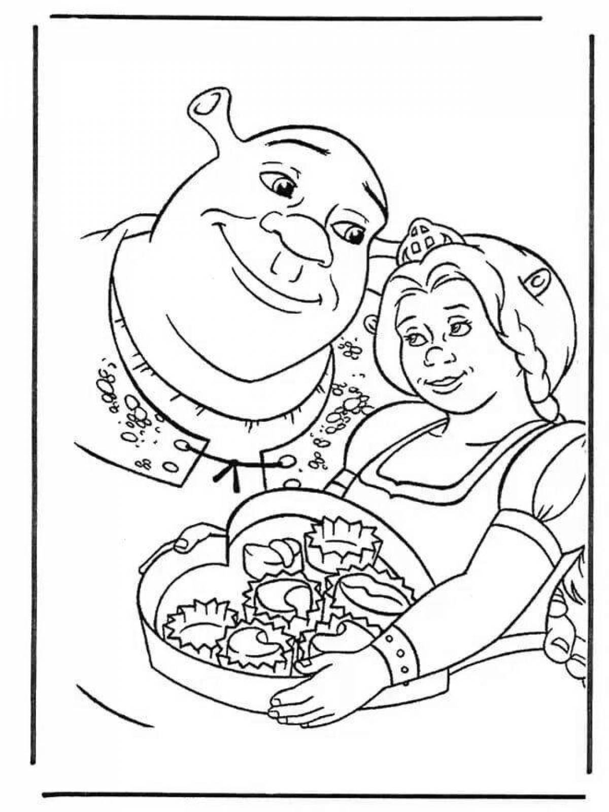 Shrek and fiona mystical coloring book