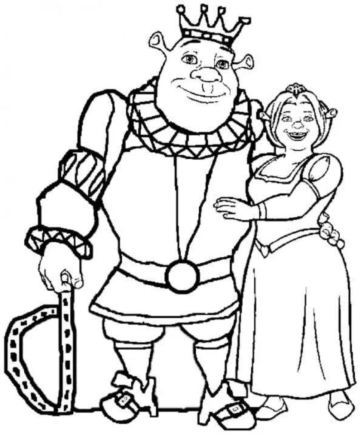 Exotic shrek and fiona coloring book