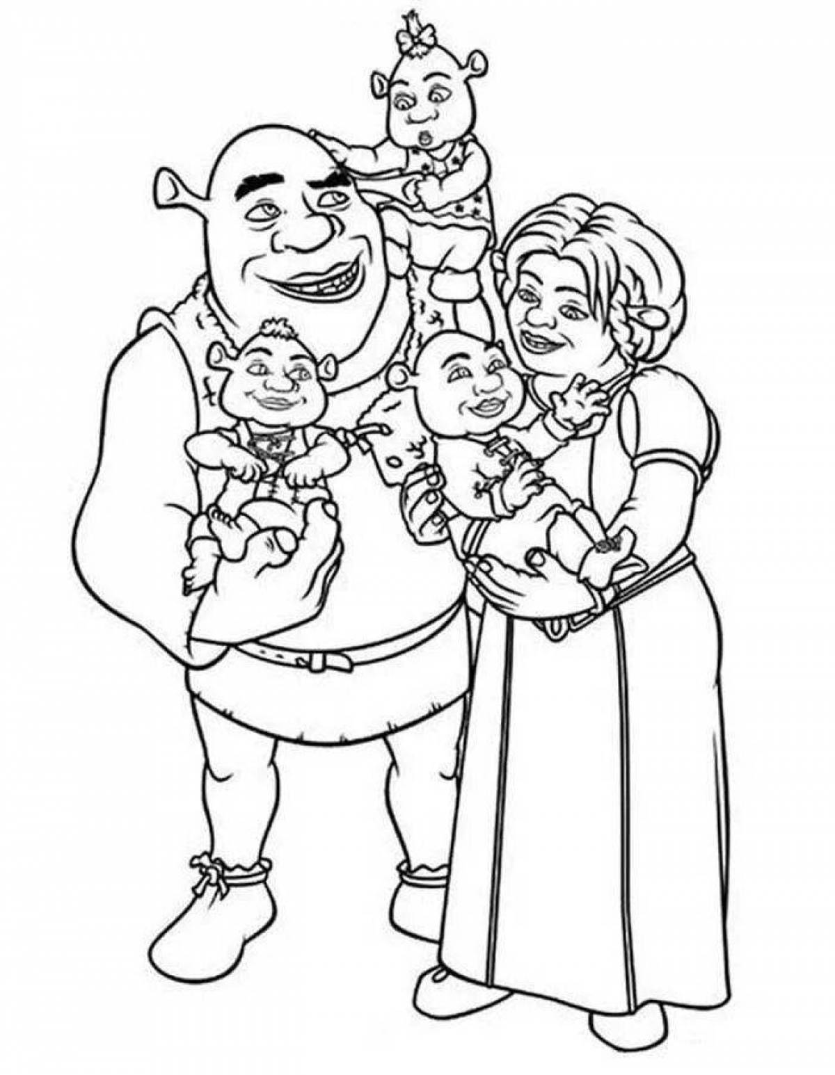 Peace coloring shrek and fiona
