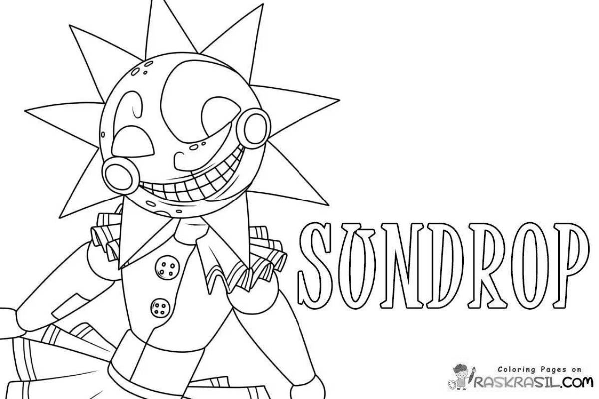 Sparkling sun coloring fnaf 9