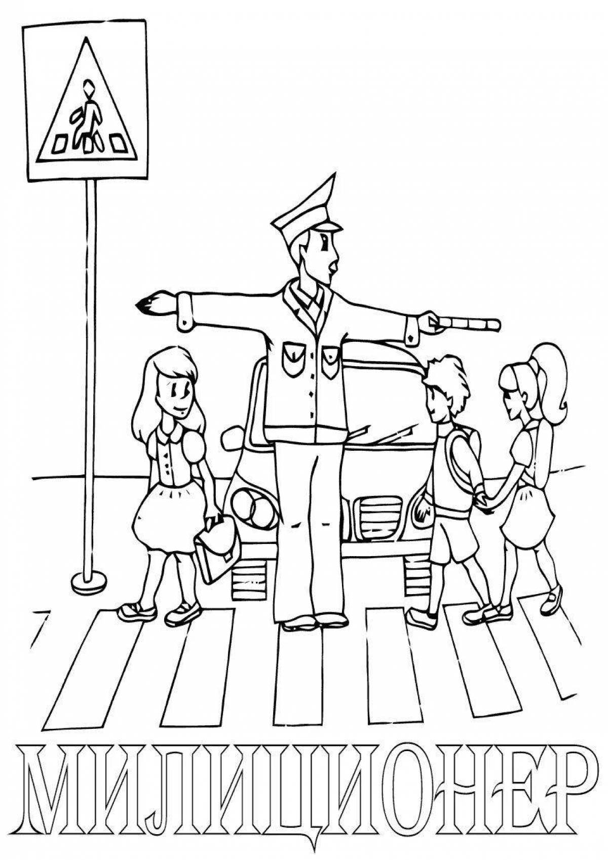 Grand coloring page uncle tapa policeman