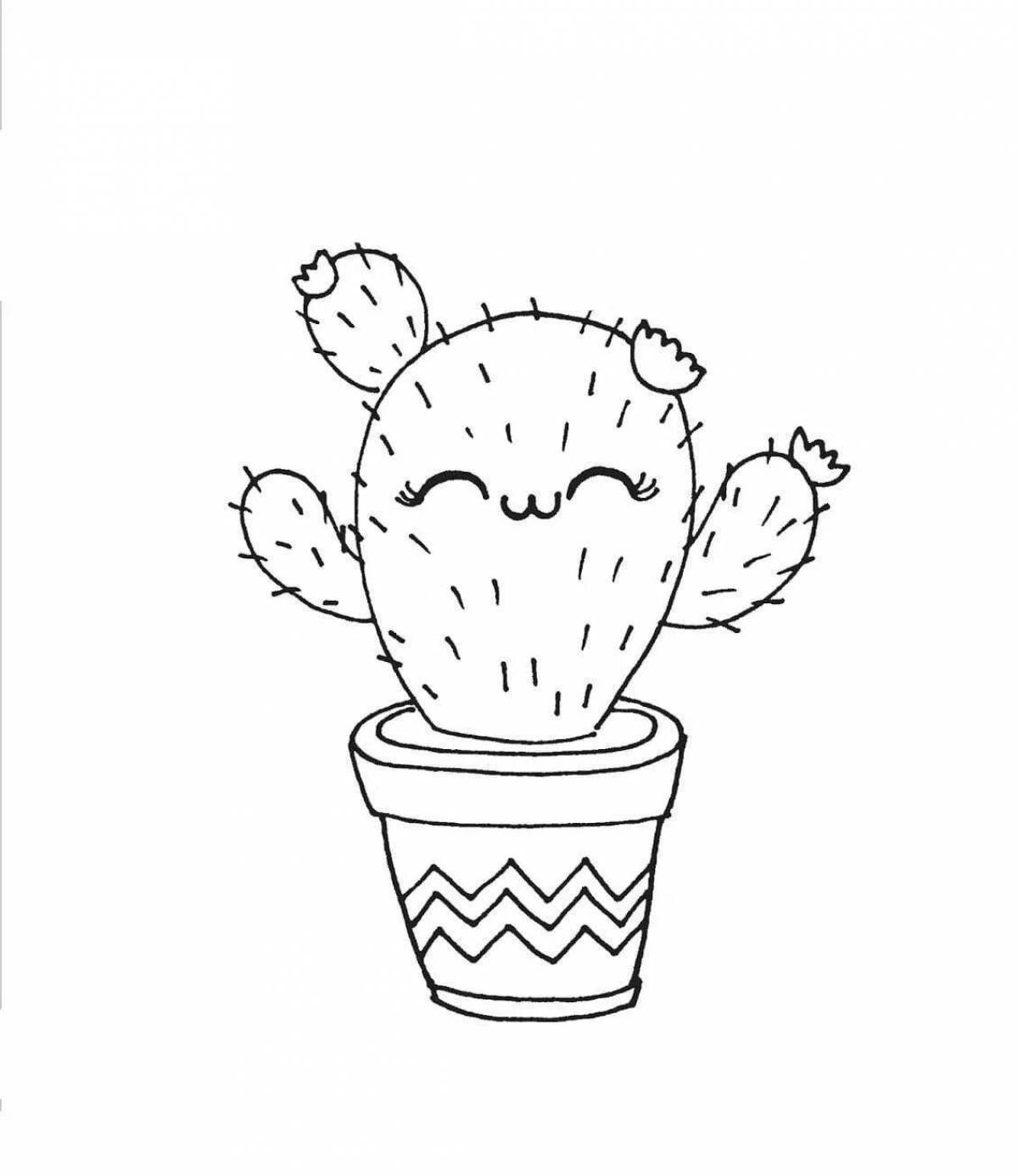 Living cactus in a pot