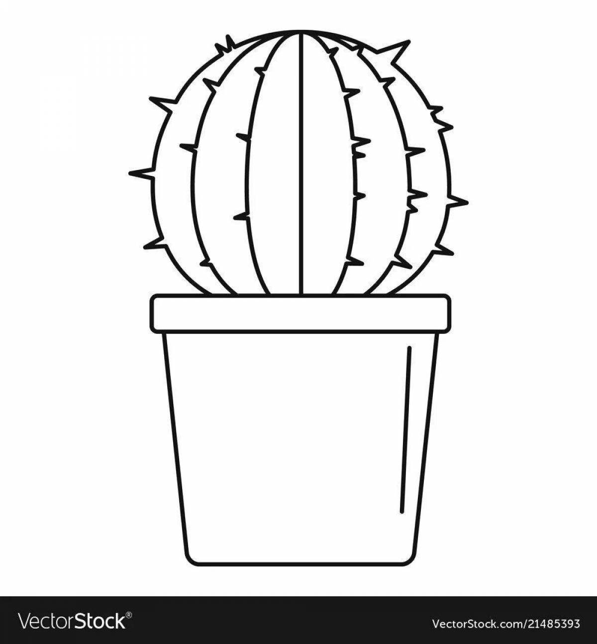 Joyful cactus in a pot