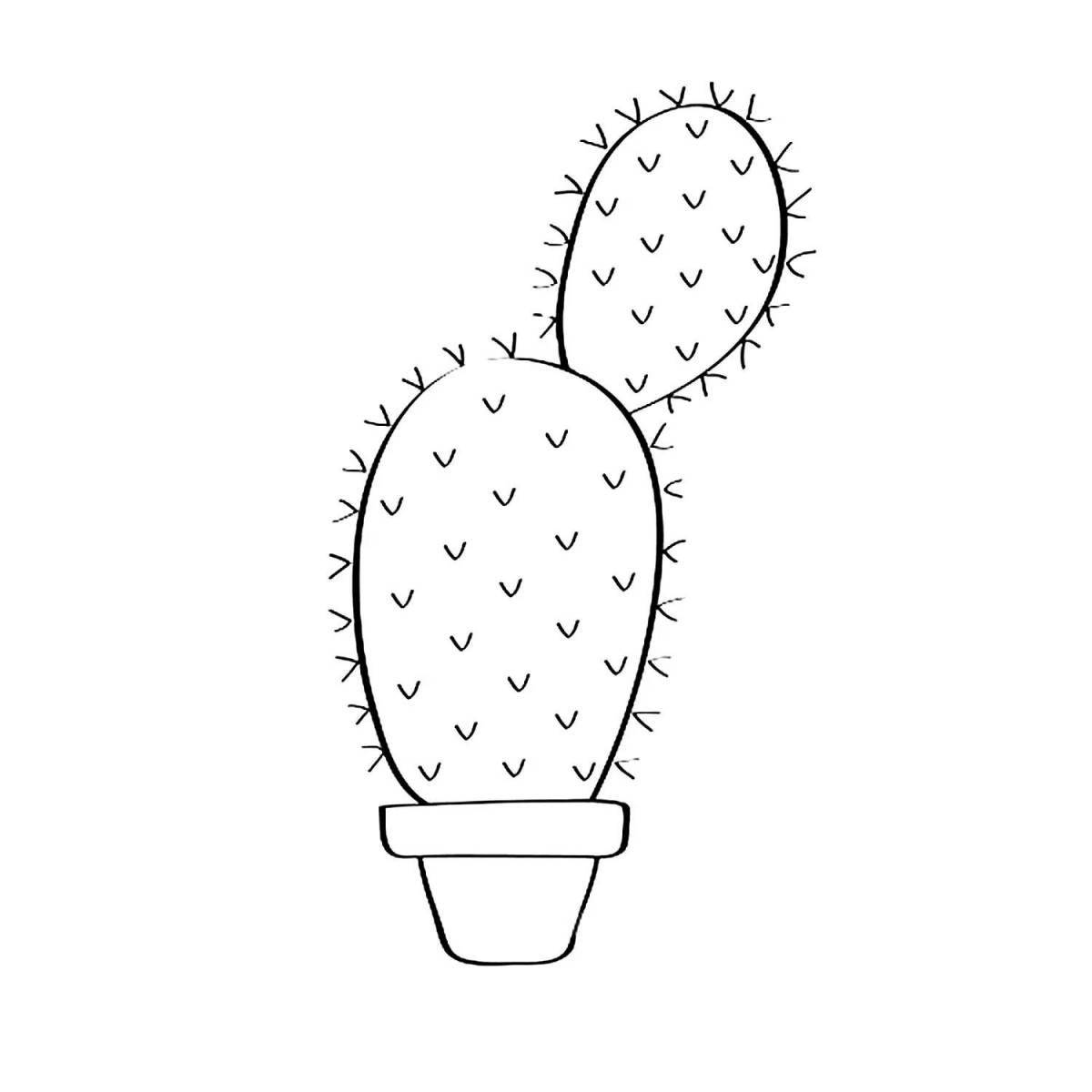 Sunny cactus in a pot