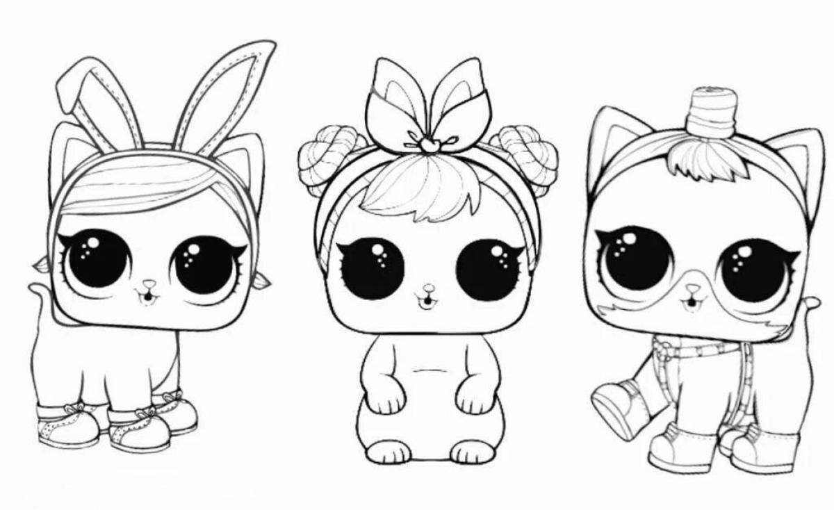 Lovely coloring book for lol animals dolls