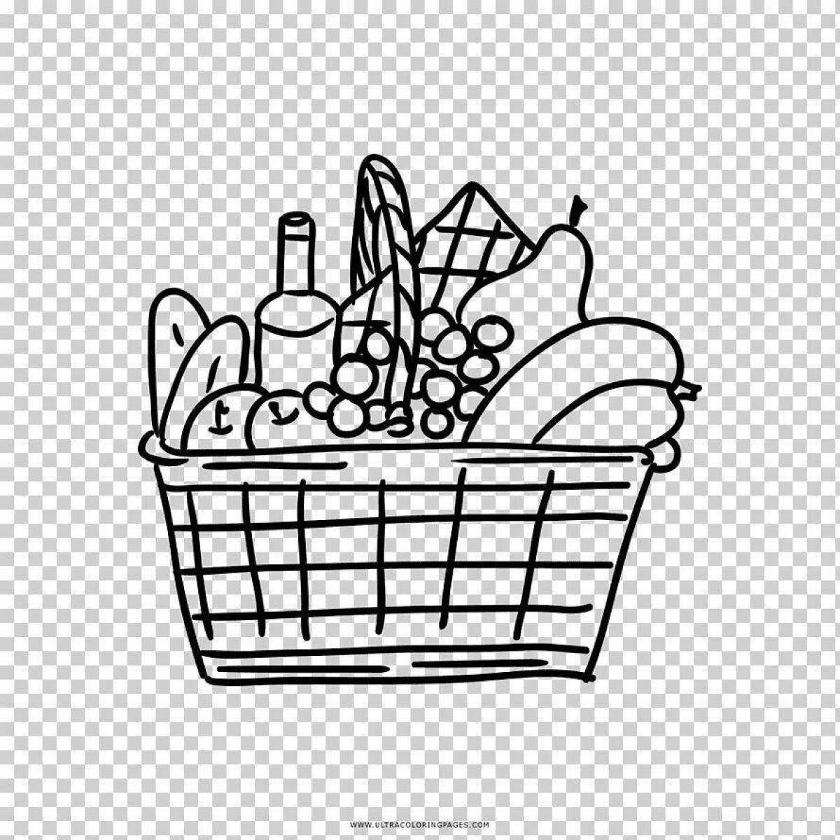 Tempting grocery cart coloring page