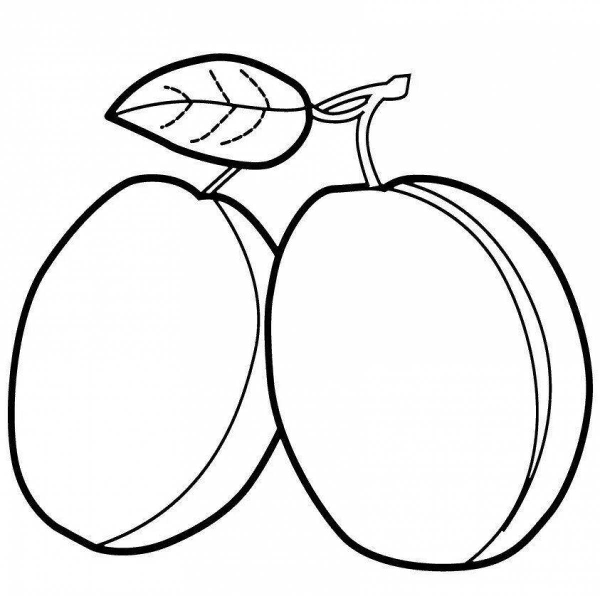 Playful berry and fruit coloring page
