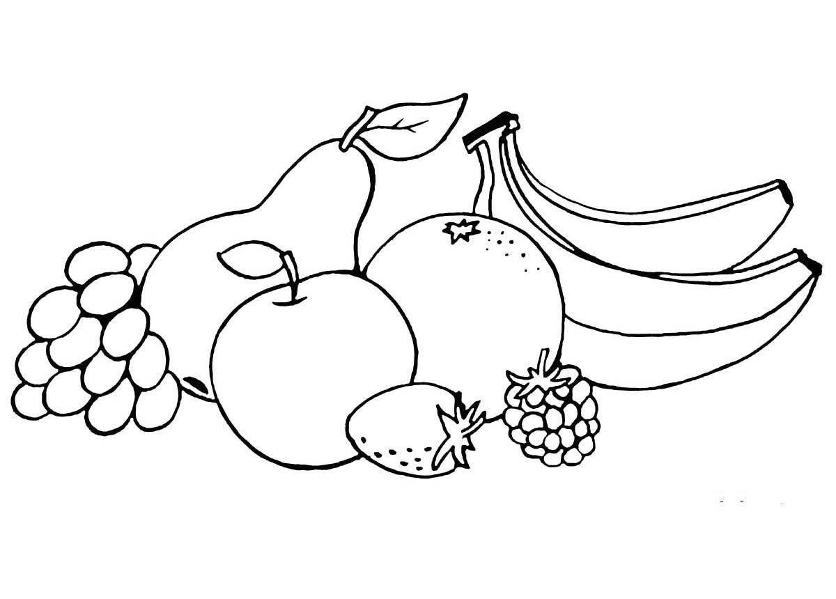 Sunny berries and fruits coloring book