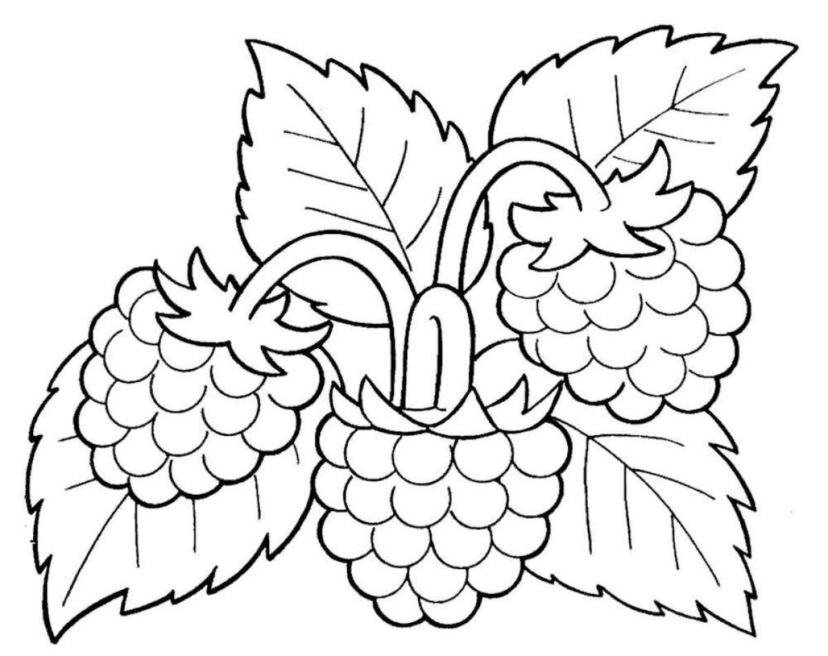 Coloring book magical berries and fruits