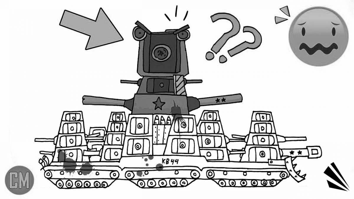 Colorful kv 54 tank coloring page