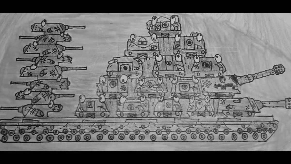 Coloring page magnificent tank kv 54