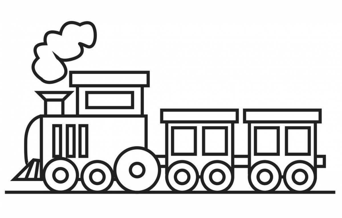 Coloring page nice locomotive with wagon