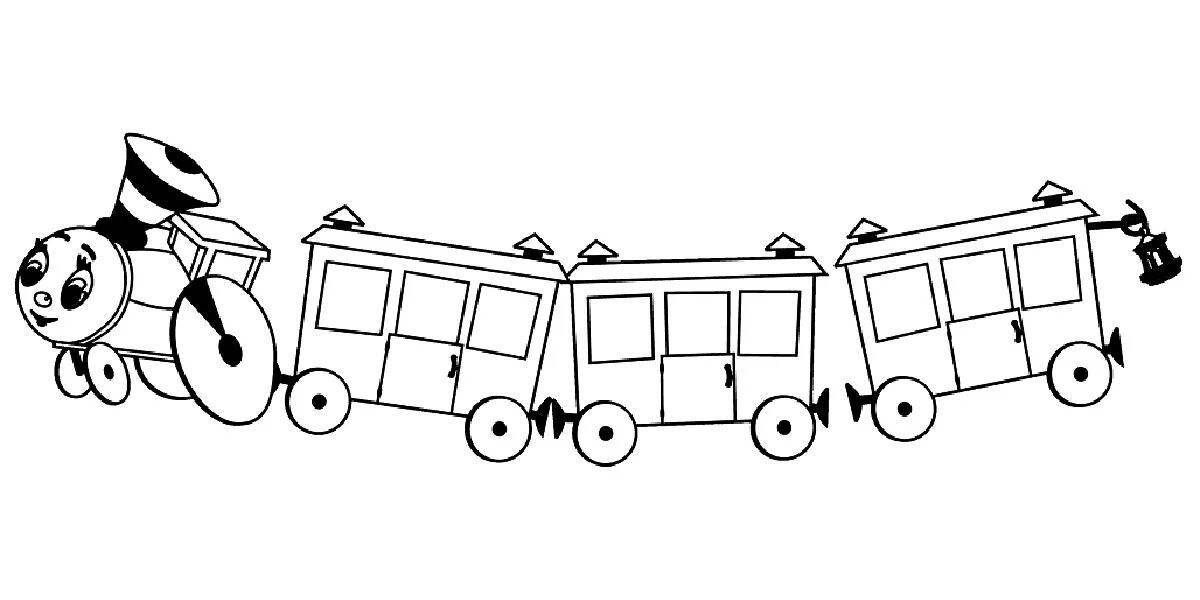 Coloring page elegant locomotive with wagon
