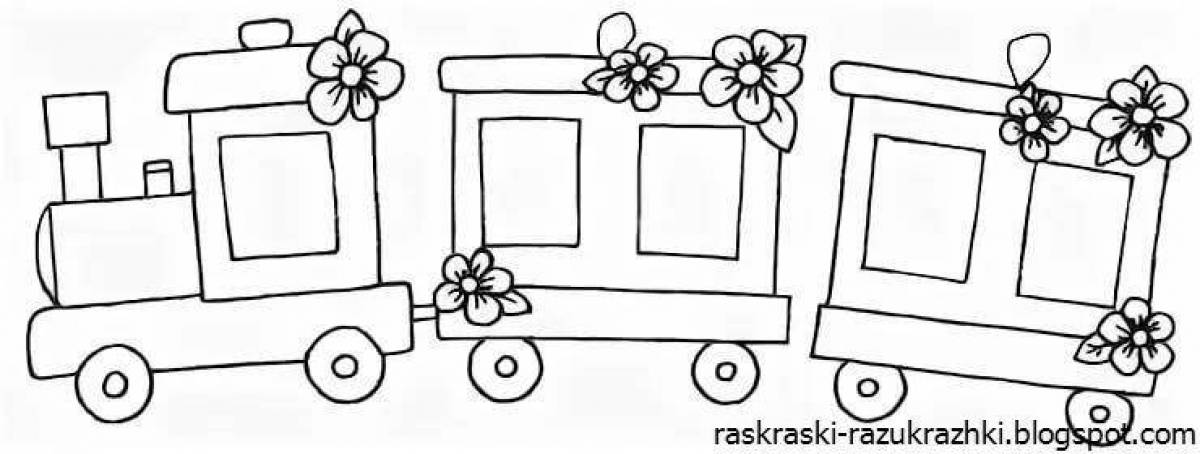 Раскраска королевский паровоз с вагоном