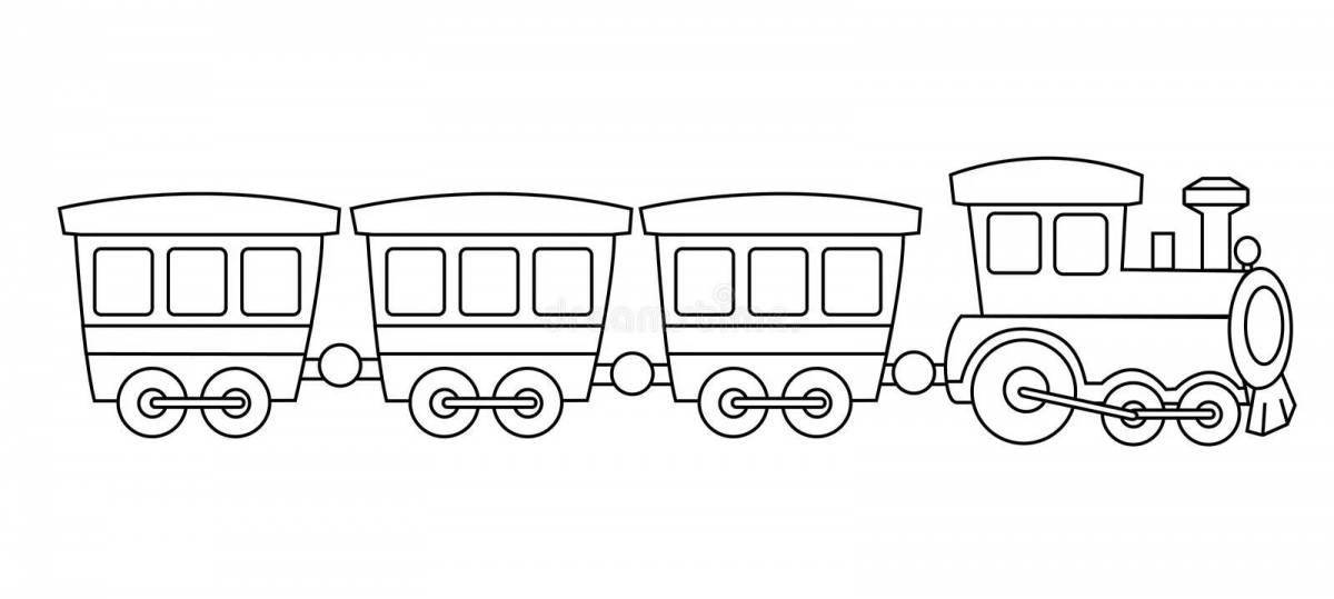 Раскраска грандиозный паровоз с вагоном