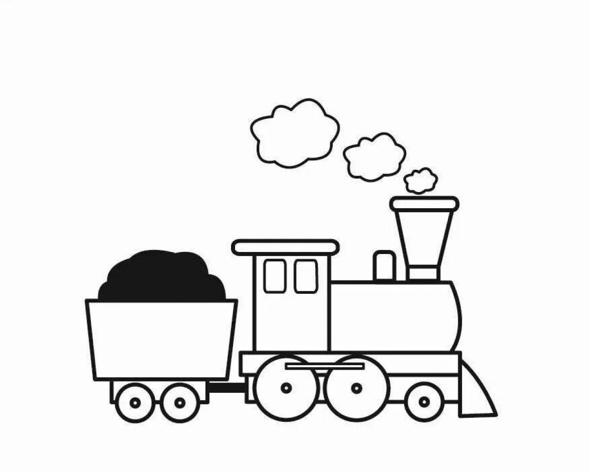 Coloring page luxury locomotive with wagon
