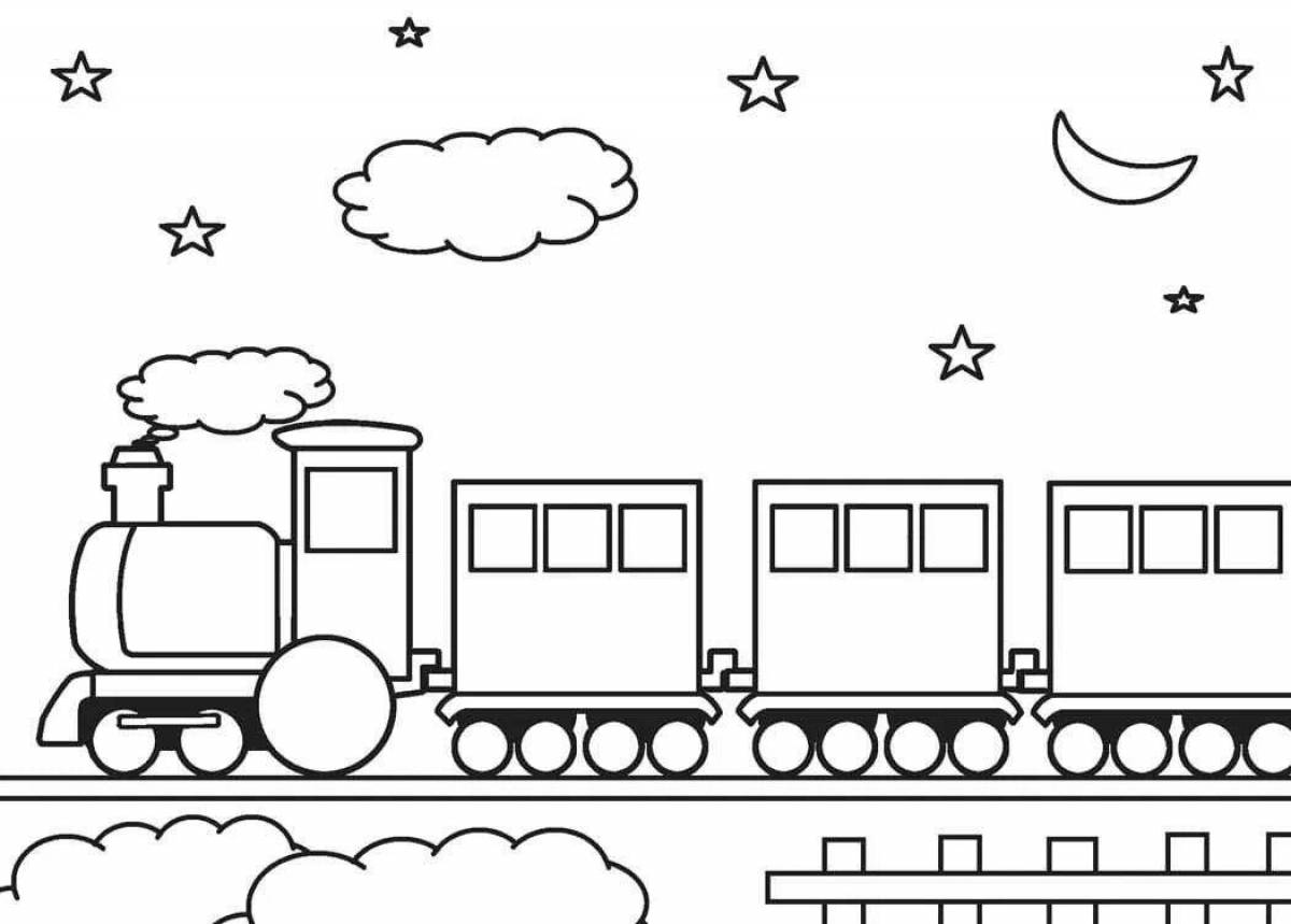 Attractive steam locomotive coloring page
