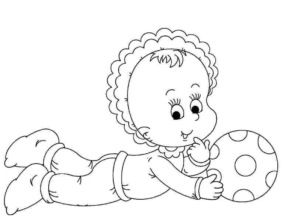 Color-crazy coloring page for children baby