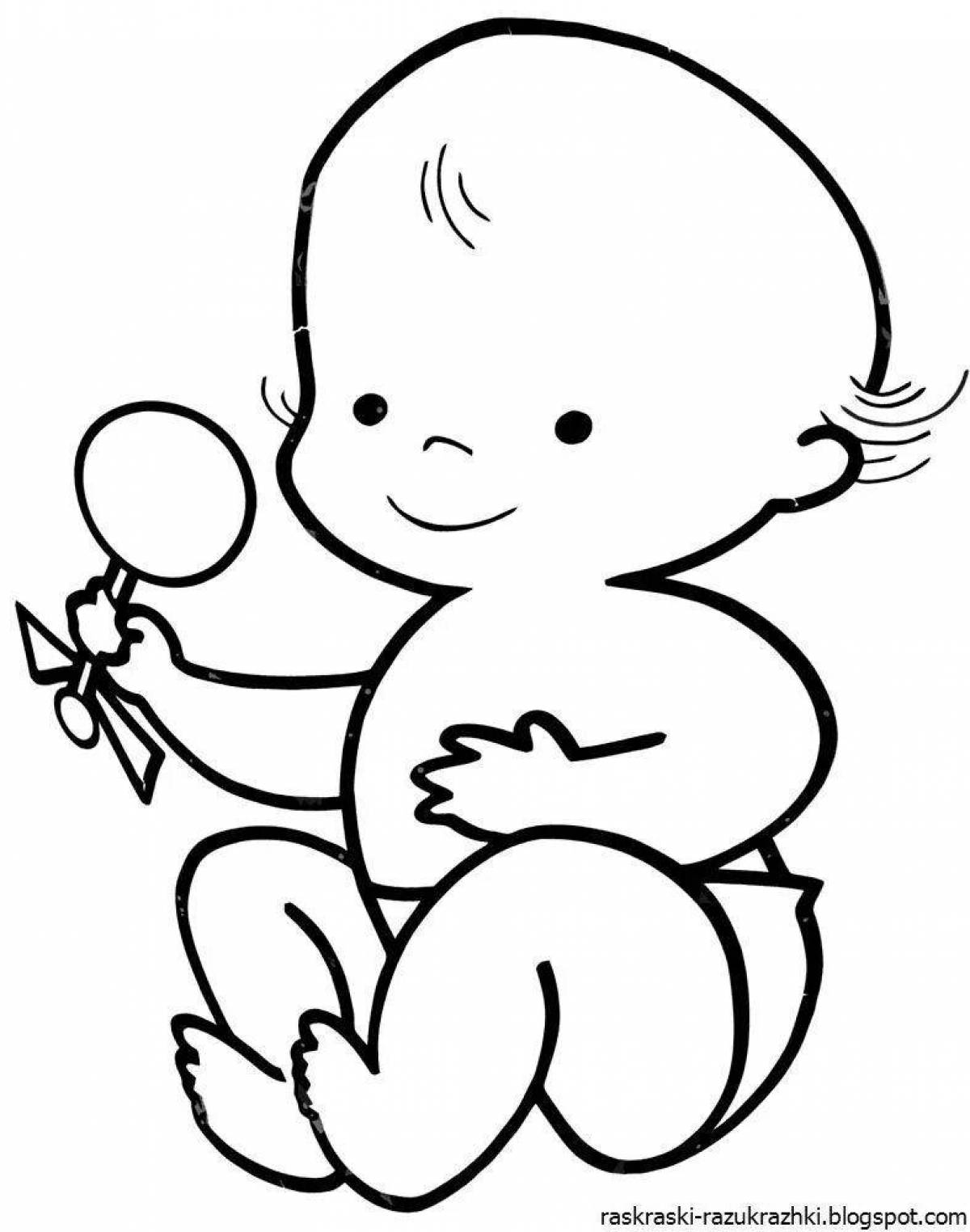 Color-frenzy coloring page for children baby