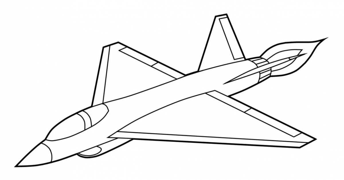 Impressive military aircraft coloring page