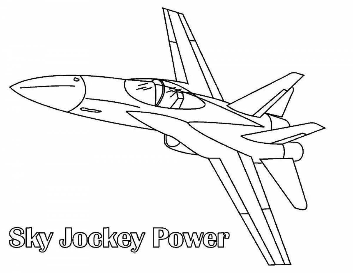 Complex drawing of a military aircraft