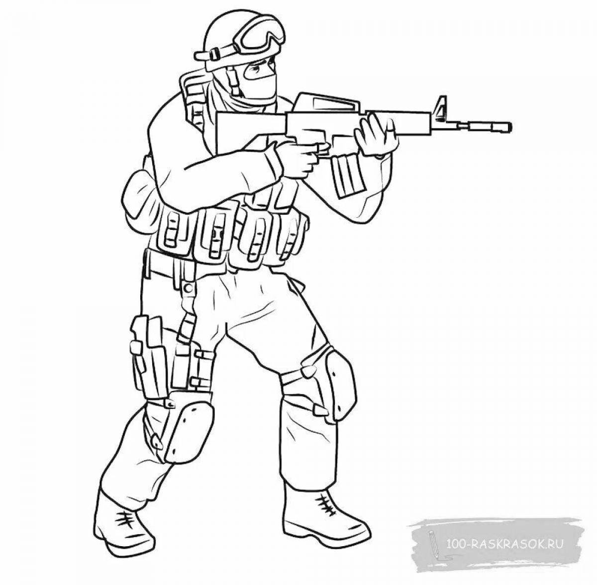 Playful standoff 2 bomb coloring page