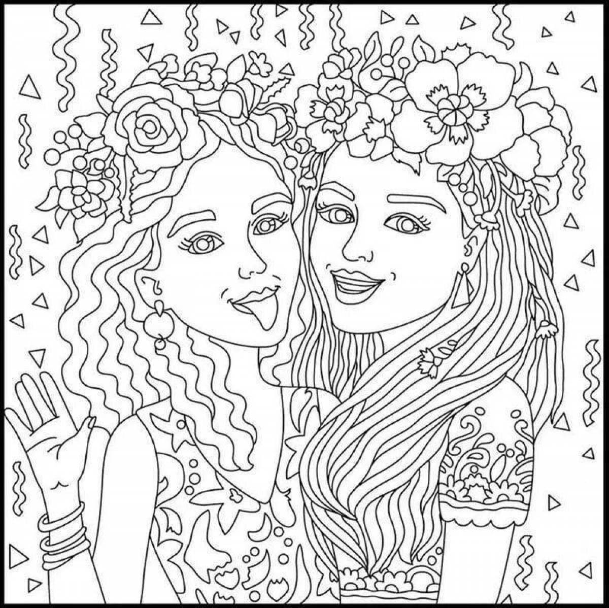 Colorful fantasy coloring book for 13 year olds