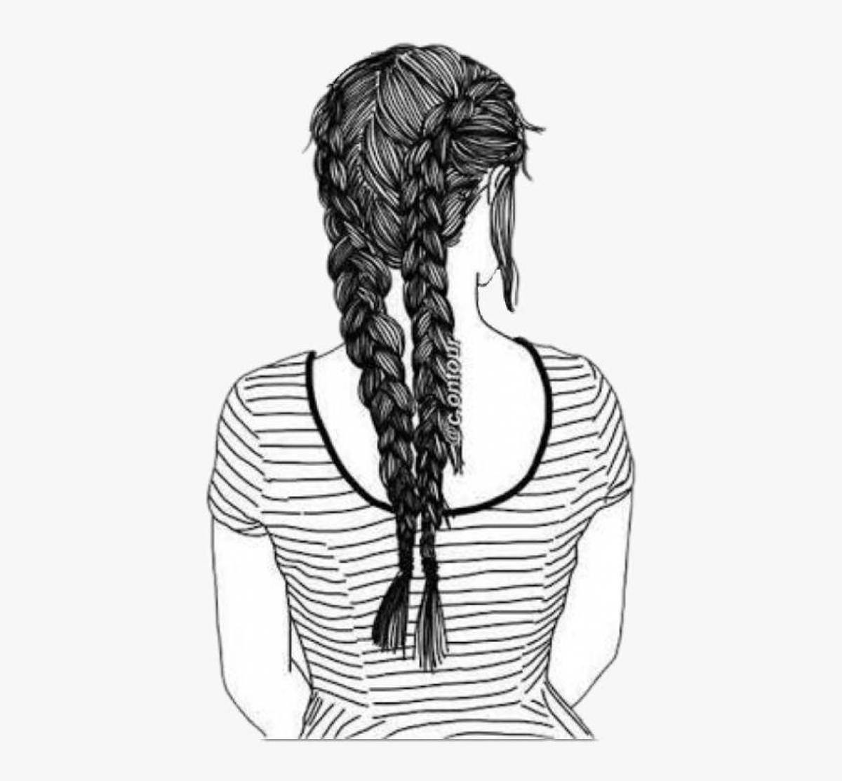 Изысканная раскраска девочки с длинными волосами
