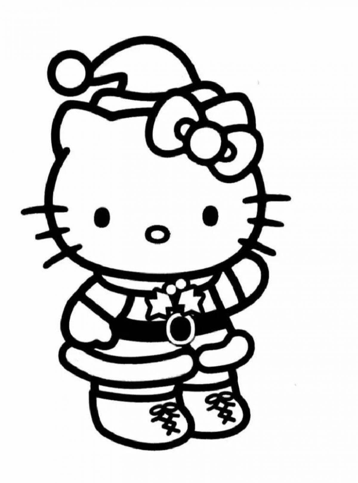 Colorful chicks and hello kitty coloring book
