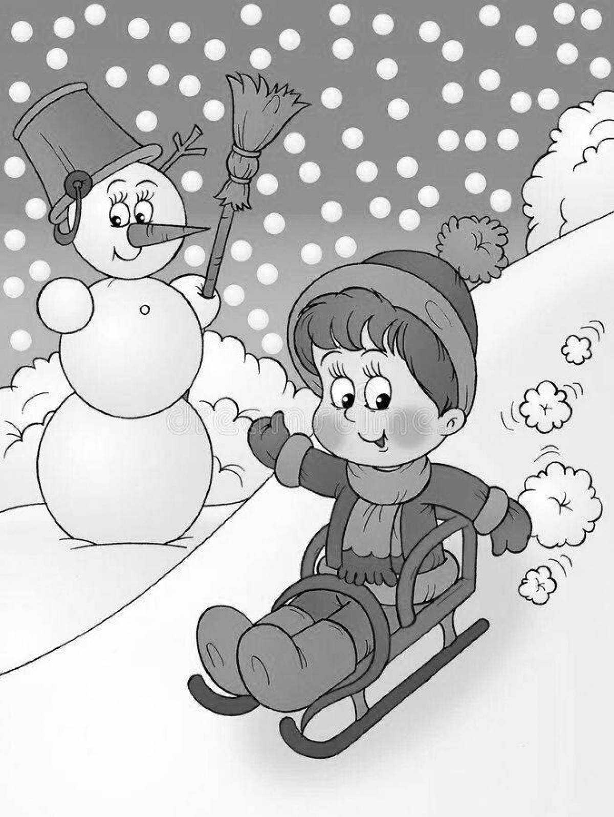 Coloring page glorious tanya is not afraid of frost