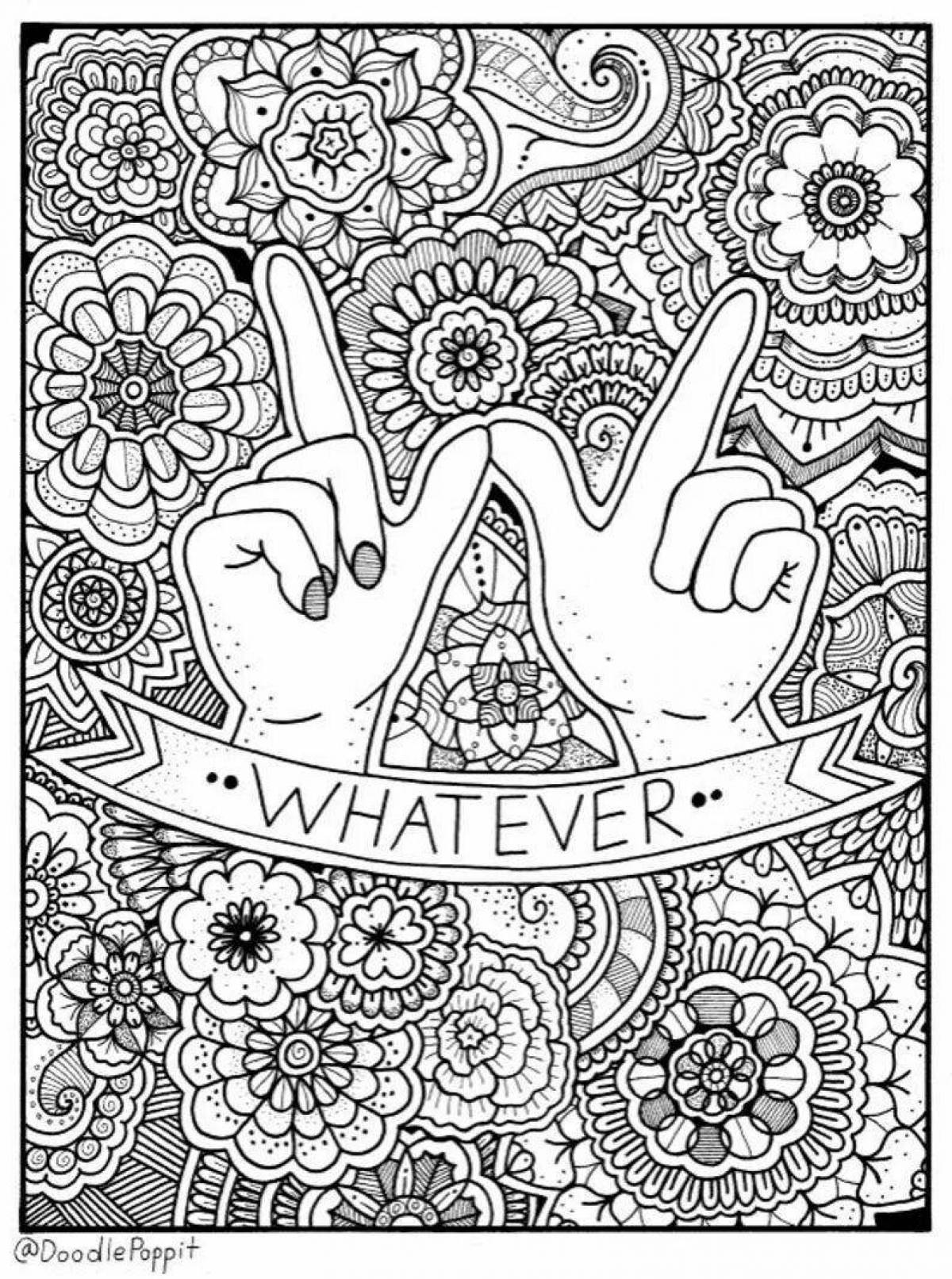 Playful coloring book cover for notebook