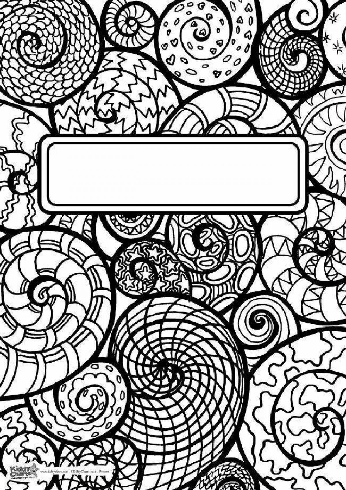 Bold cover for notebook coloring page