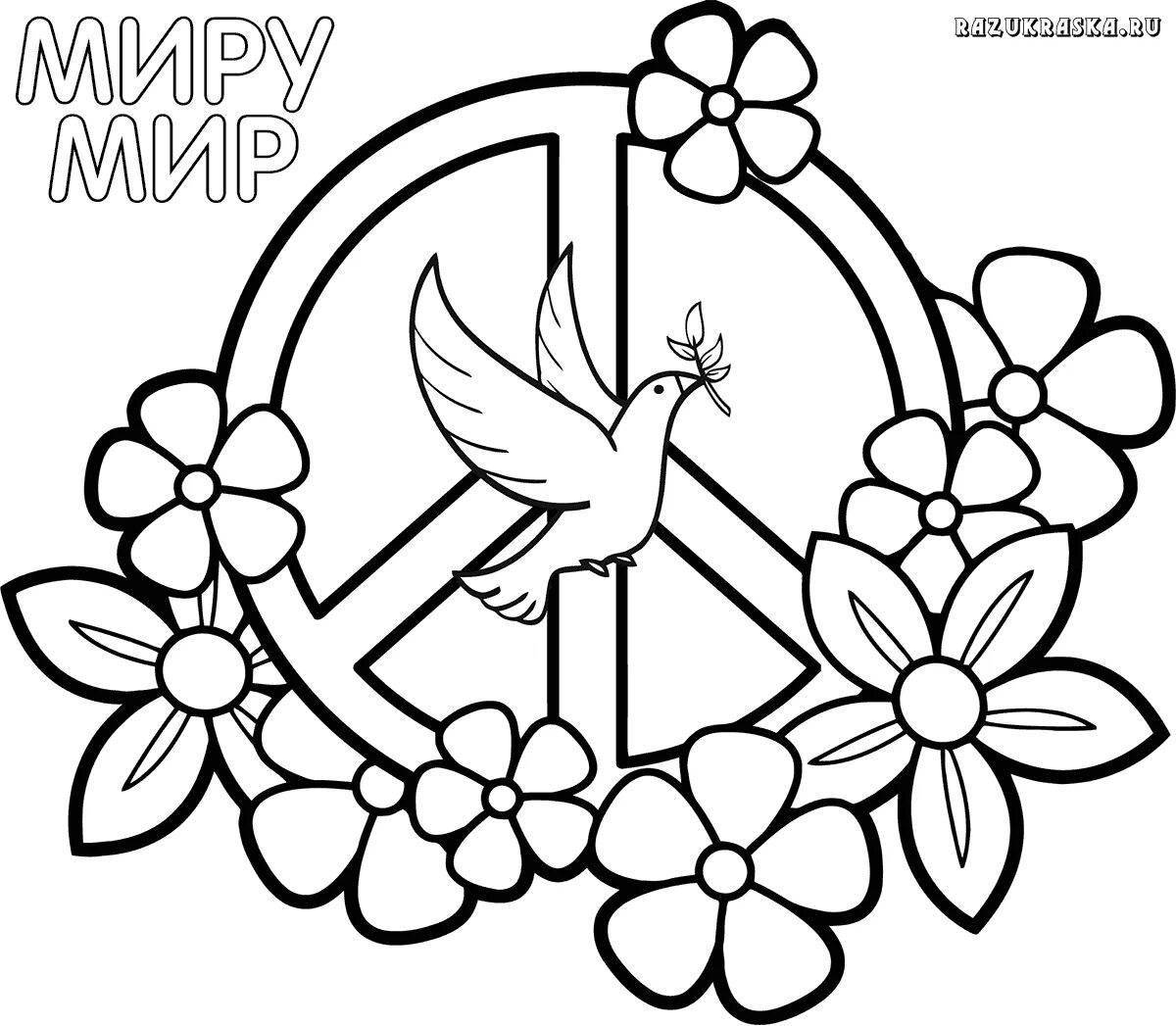 Exquisite world peace without war coloring pages