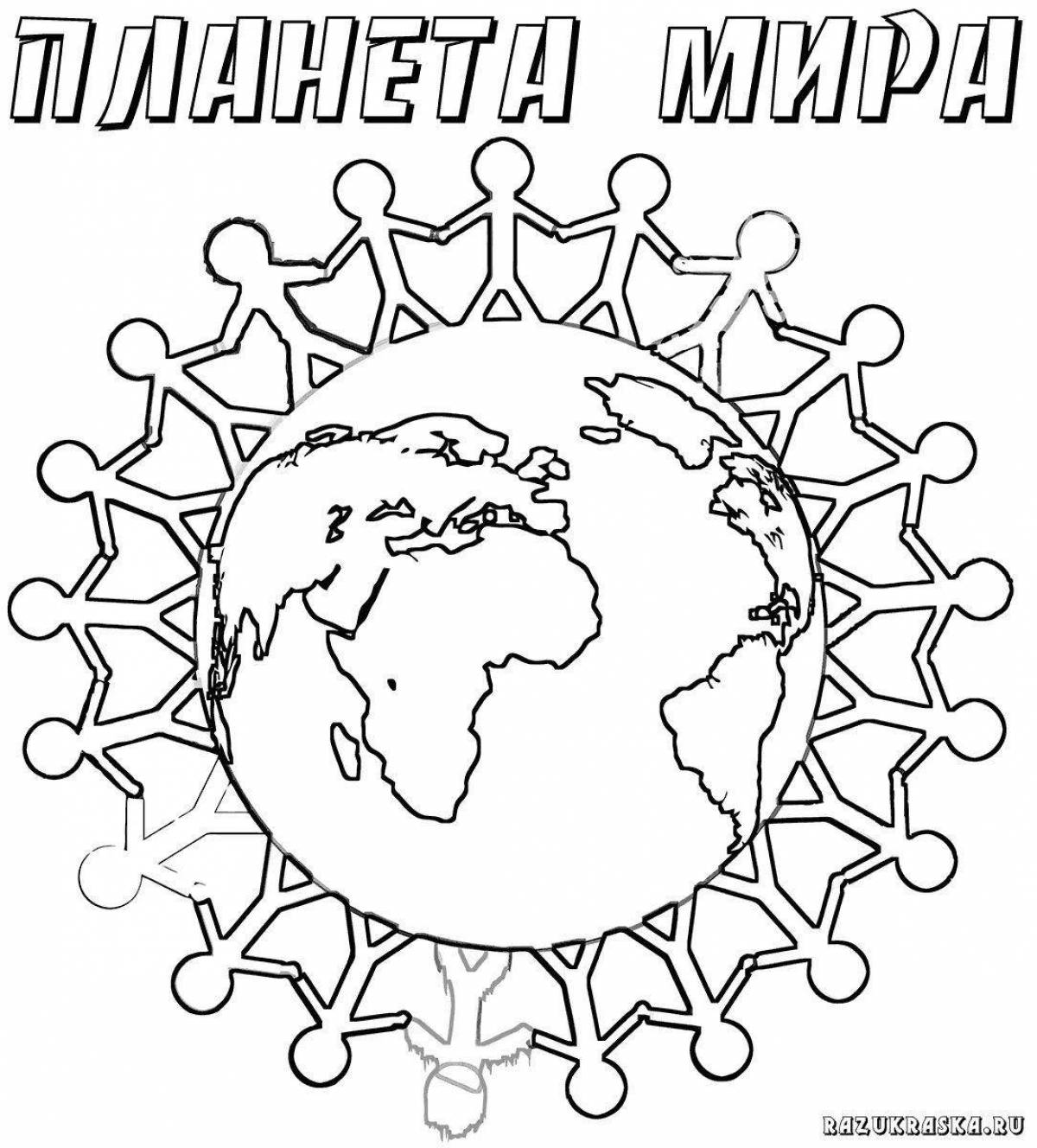 Blessed world peace without war coloring book