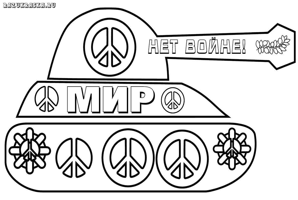 Coloring page peaceful world peace no war