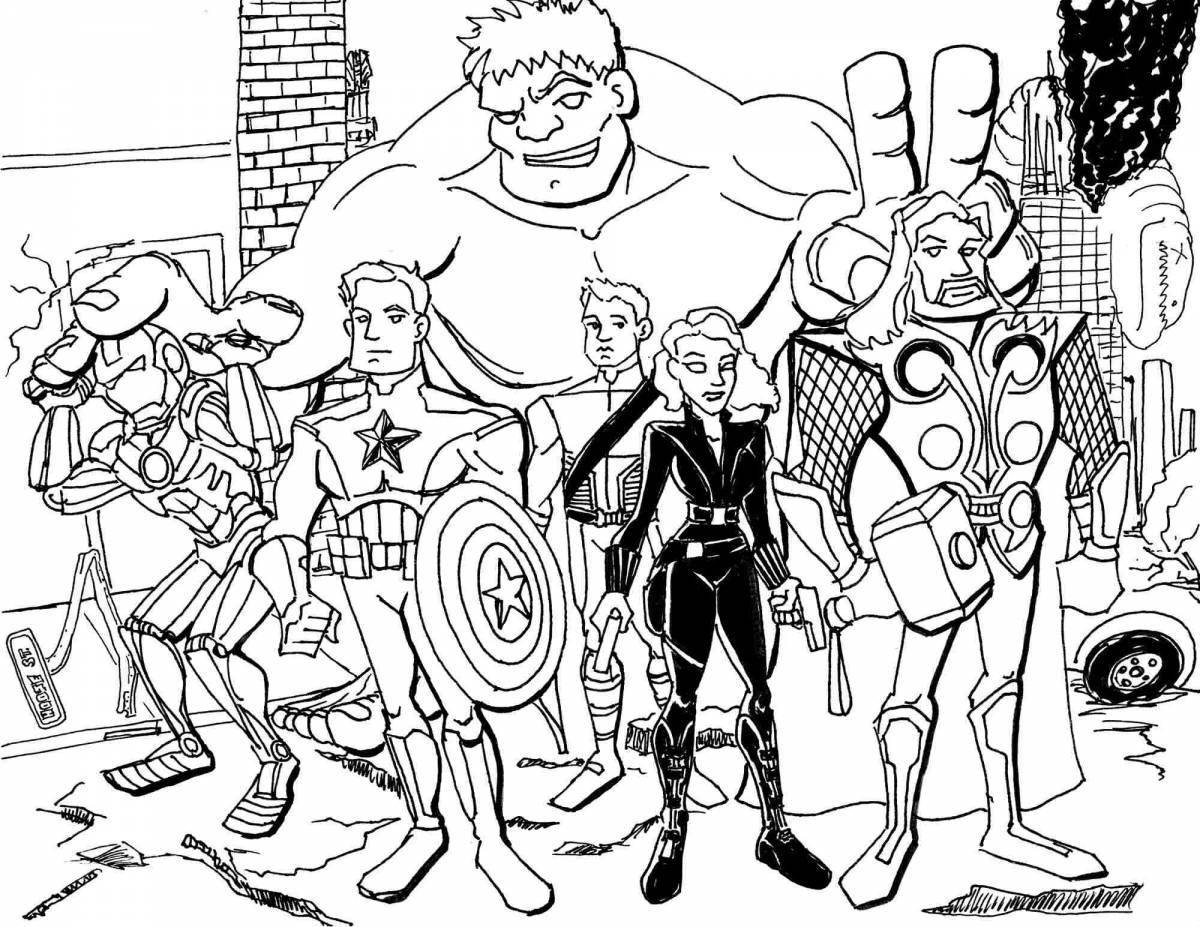 Avengers fun coloring book
