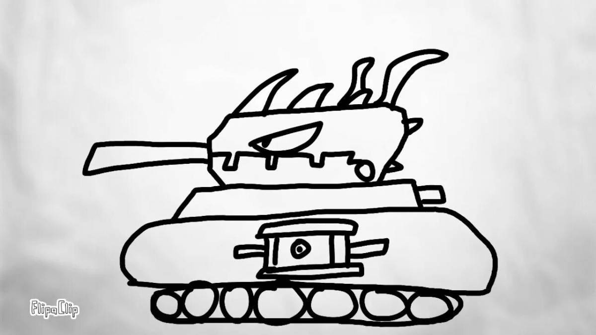 Funny tank with glowing eyes